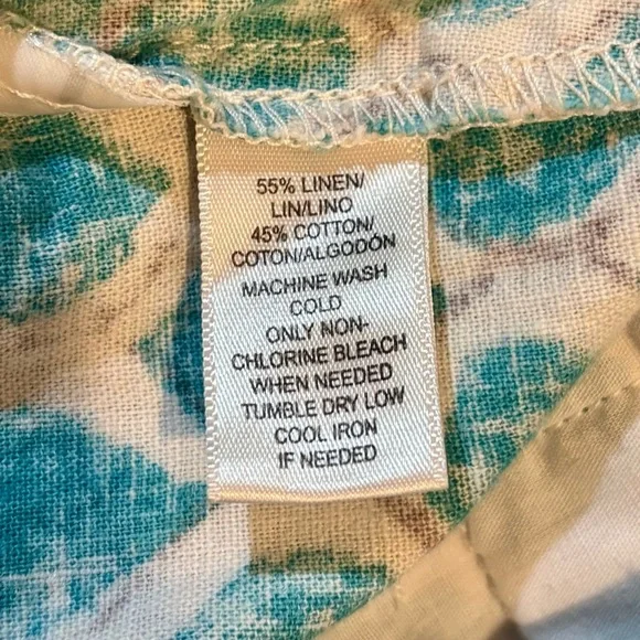 ANN TAYLOR LOFT~The Riviera Short~Teal Geometric Print~Linen Blend~Size 2~SKU109 - Picture 8 of 9